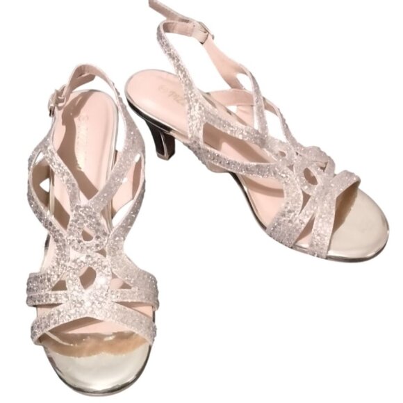 Pizz Annu Amelia Size 7 Rhinestone Heeled Sandals Strappy Design Luxurious Look - Picture 2 of 8